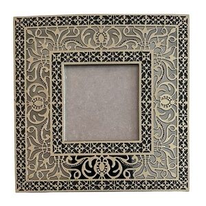 Ornate Silver-toned Metal Picture Frame 4.5”x 4.5”